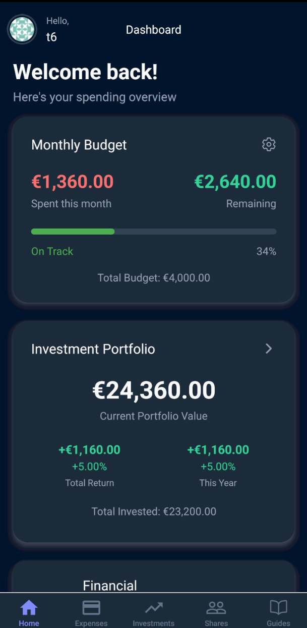 Piggus App Home Screen